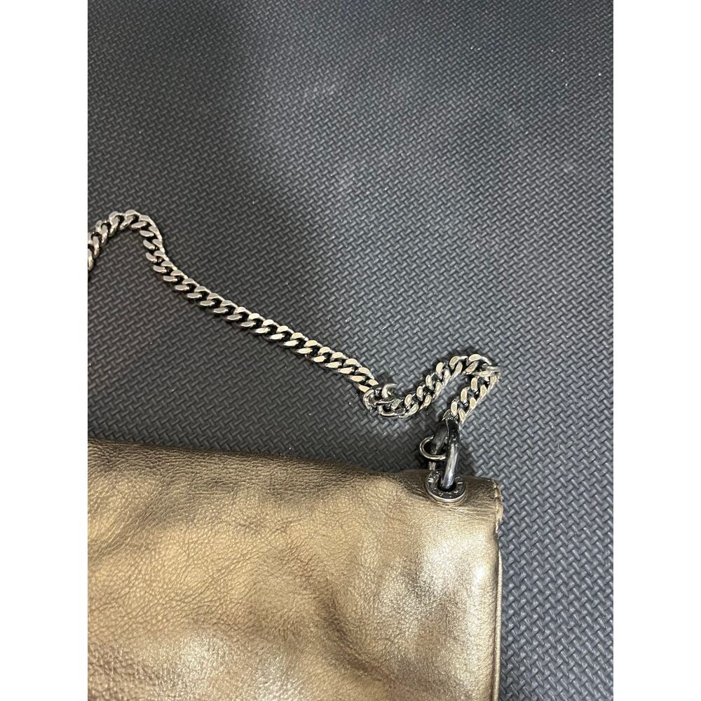MICHAEL KORS VINTAGE Champagne color and metallic chain shoulder bag / clutch - Picture 6 of 12